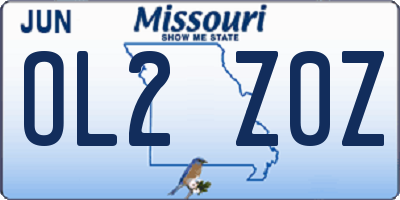MO license plate OL2Z0Z