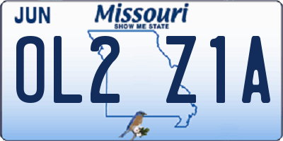 MO license plate OL2Z1A