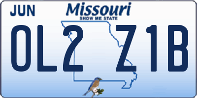 MO license plate OL2Z1B