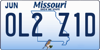 MO license plate OL2Z1D