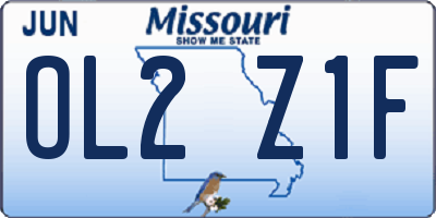 MO license plate OL2Z1F