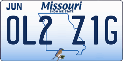 MO license plate OL2Z1G
