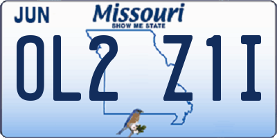 MO license plate OL2Z1I