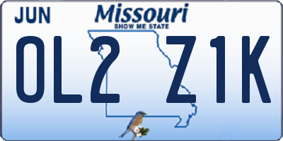 MO license plate OL2Z1K