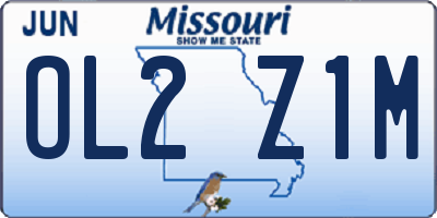 MO license plate OL2Z1M