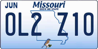 MO license plate OL2Z1O