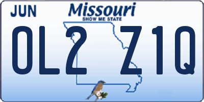 MO license plate OL2Z1Q