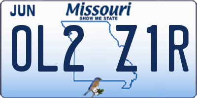MO license plate OL2Z1R