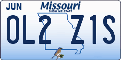 MO license plate OL2Z1S
