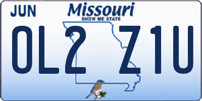 MO license plate OL2Z1U