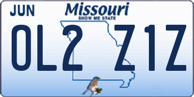 MO license plate OL2Z1Z