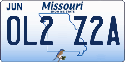 MO license plate OL2Z2A