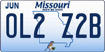 MO license plate OL2Z2B