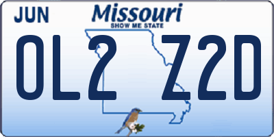MO license plate OL2Z2D