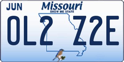 MO license plate OL2Z2E