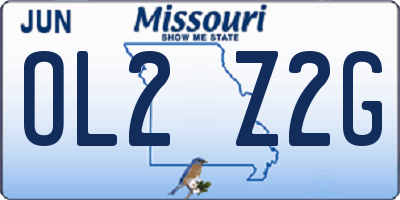 MO license plate OL2Z2G