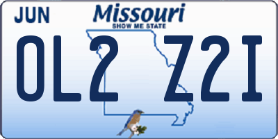 MO license plate OL2Z2I