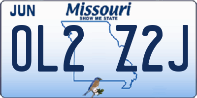 MO license plate OL2Z2J