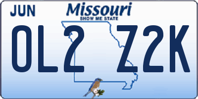 MO license plate OL2Z2K