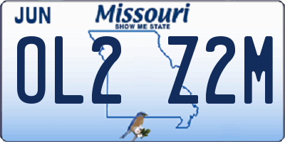 MO license plate OL2Z2M