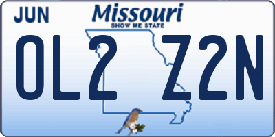 MO license plate OL2Z2N