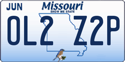 MO license plate OL2Z2P