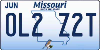 MO license plate OL2Z2T