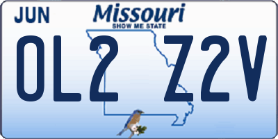 MO license plate OL2Z2V