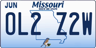 MO license plate OL2Z2W