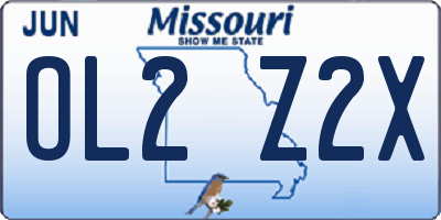 MO license plate OL2Z2X