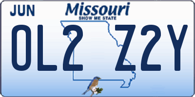MO license plate OL2Z2Y