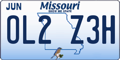 MO license plate OL2Z3H