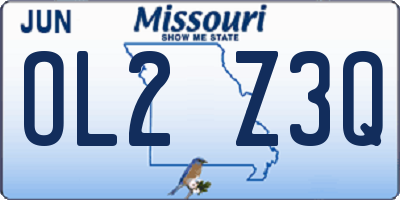 MO license plate OL2Z3Q
