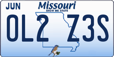MO license plate OL2Z3S