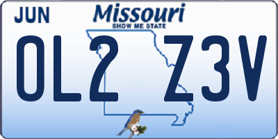 MO license plate OL2Z3V