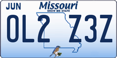 MO license plate OL2Z3Z