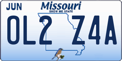 MO license plate OL2Z4A