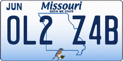 MO license plate OL2Z4B