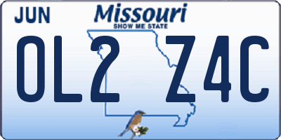 MO license plate OL2Z4C