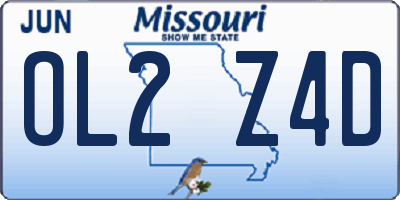 MO license plate OL2Z4D