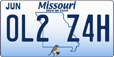 MO license plate OL2Z4H