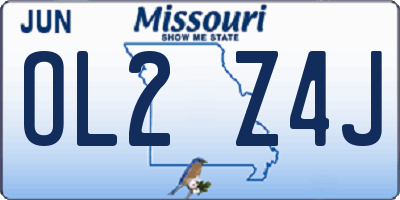 MO license plate OL2Z4J