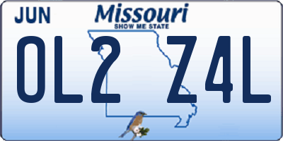 MO license plate OL2Z4L