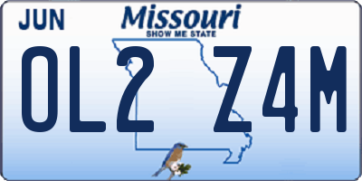 MO license plate OL2Z4M