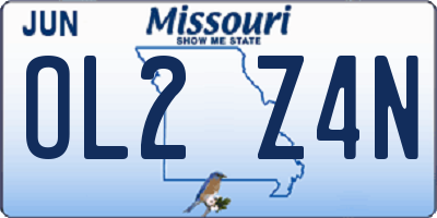 MO license plate OL2Z4N