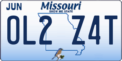 MO license plate OL2Z4T