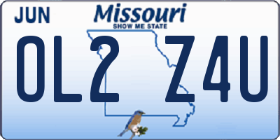 MO license plate OL2Z4U