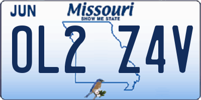 MO license plate OL2Z4V
