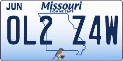 MO license plate OL2Z4W
