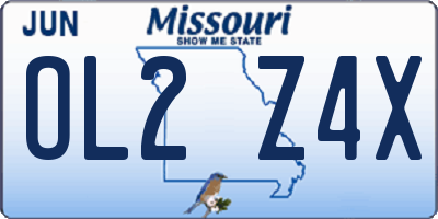 MO license plate OL2Z4X